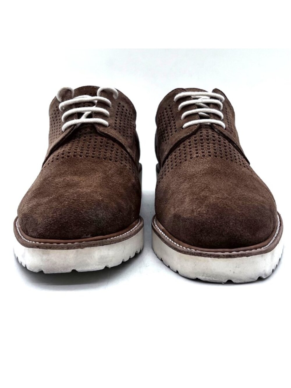 Ron White Mens Brown Suede Leather Derby Shoes Size 8 Made In Italy Extralight - Picture 3 of 12